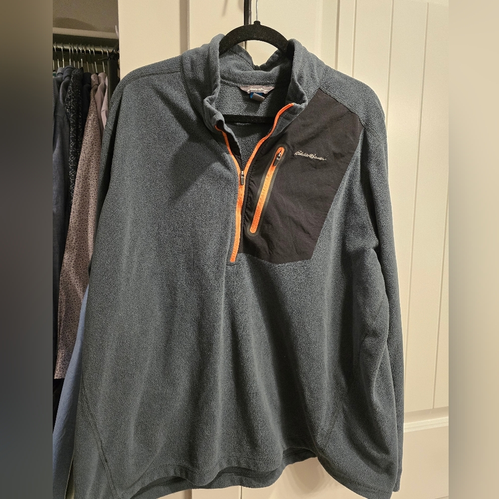 Eddie Bauer 2XL Blue-Gray Fleece Pullover